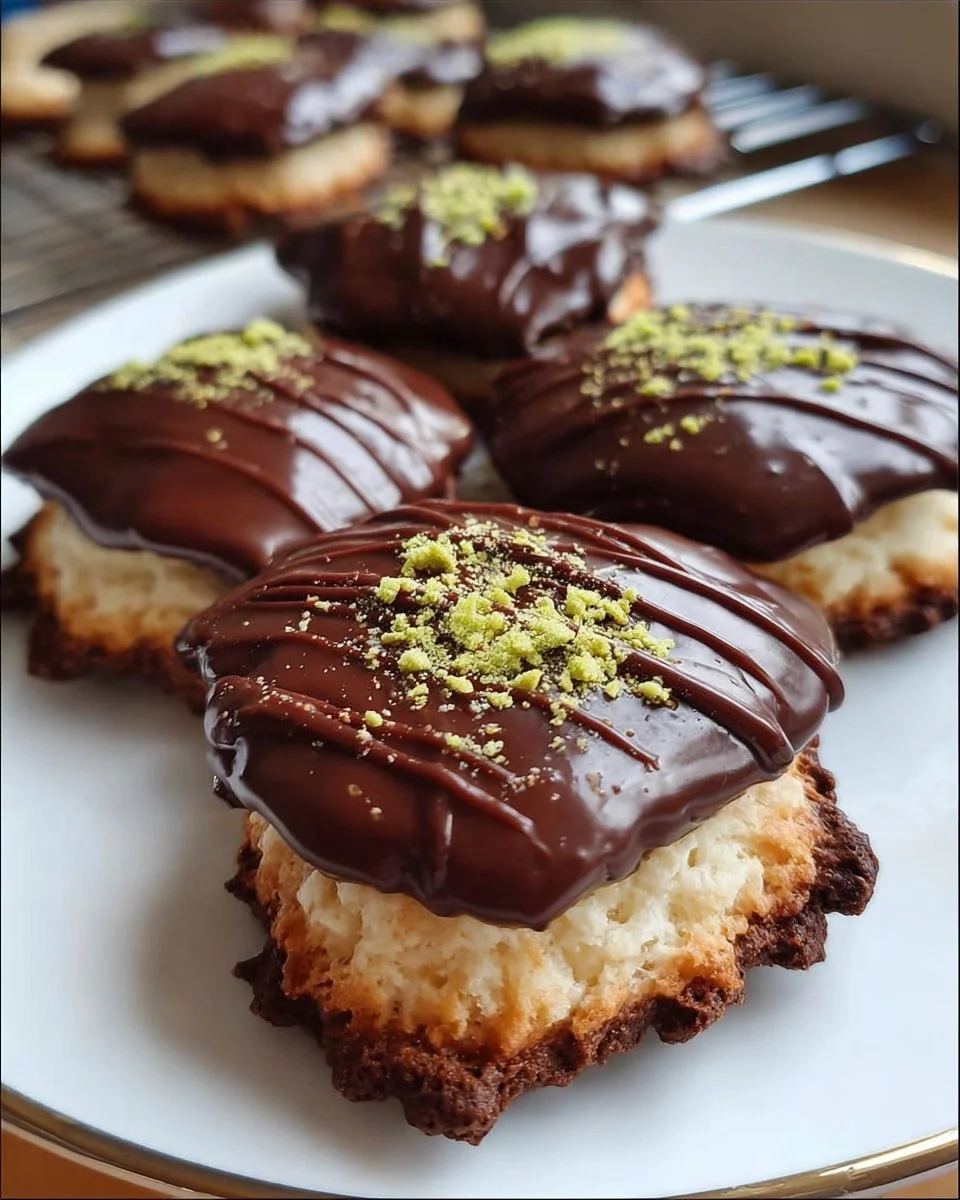 Schokoladenüberzogene Mozartkugeln mit Marzipan und Nougatfüllung