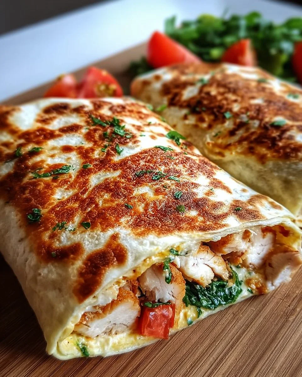 Proteinreiche Hüttenkäse-Wraps gefüllt mit frischen Zutaten