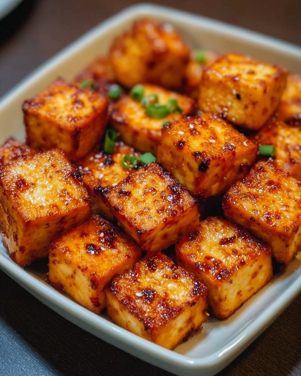 Tofu aus der Heißluftfritteuse, knusprig und gesund zubereitet