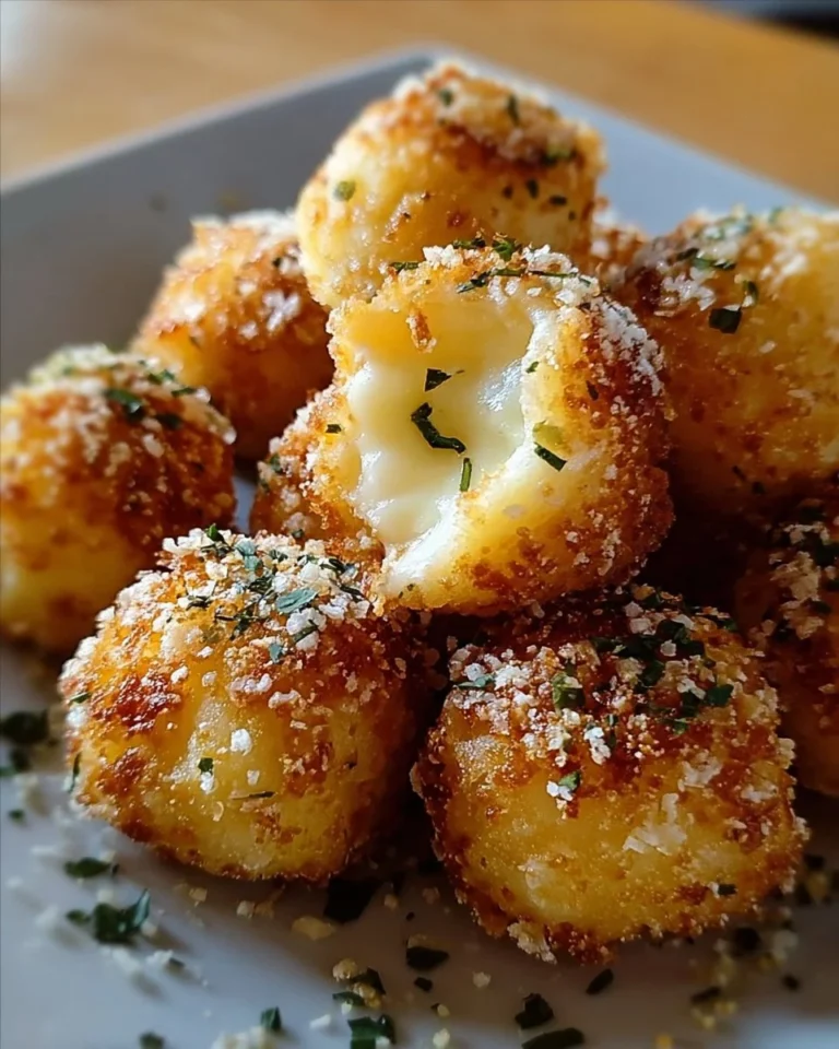 Unwiderstehliche Käse-Bissen aus Parmesan und Mozzarella auf einem Teller