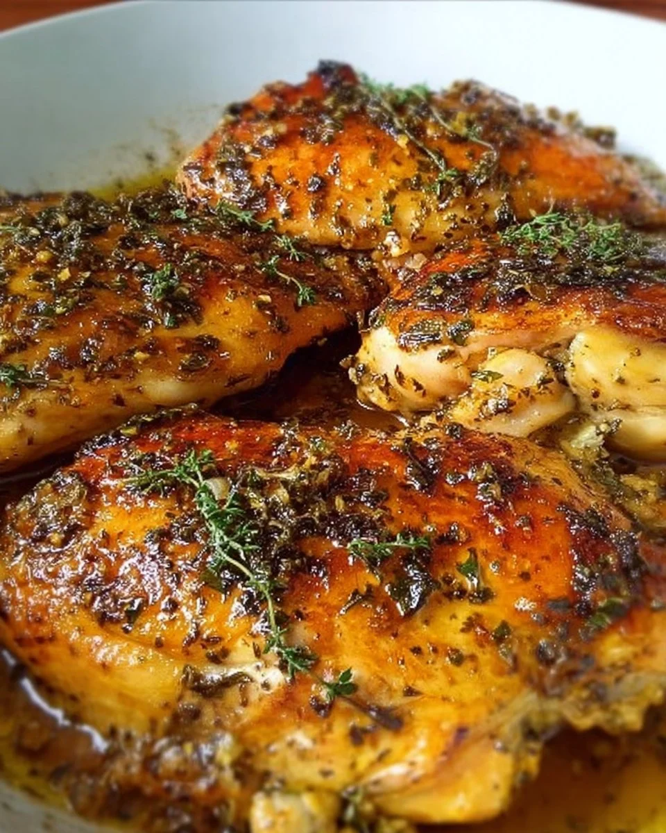 Italienisches Hähnchen Gericht mit 3 Zutaten auf einem Teller