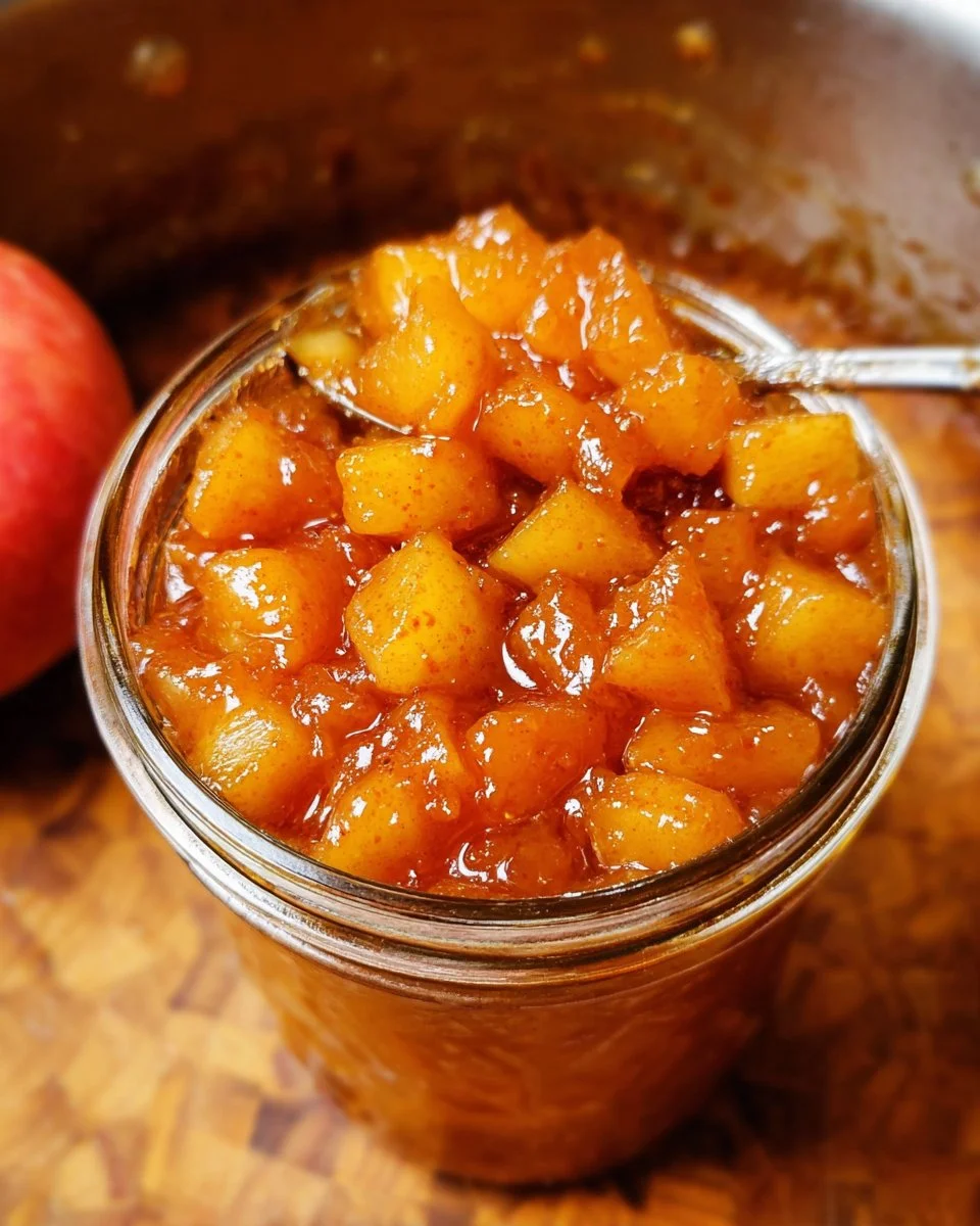 Hausgemachtes Apfelkompott in einer Schüssel serviert