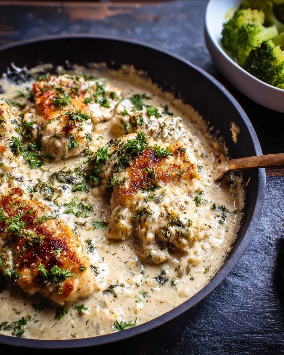 Pfannen-Cremiges Parmesan Ranch Hähnchen Rezept mit frischen Zutaten