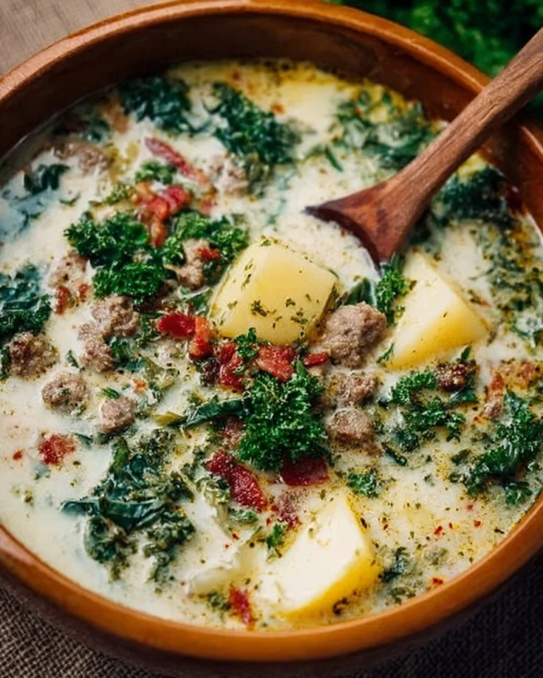 Ein-Topf Zuppa Toscana Suppe voller frischer Zutaten und Aromen
