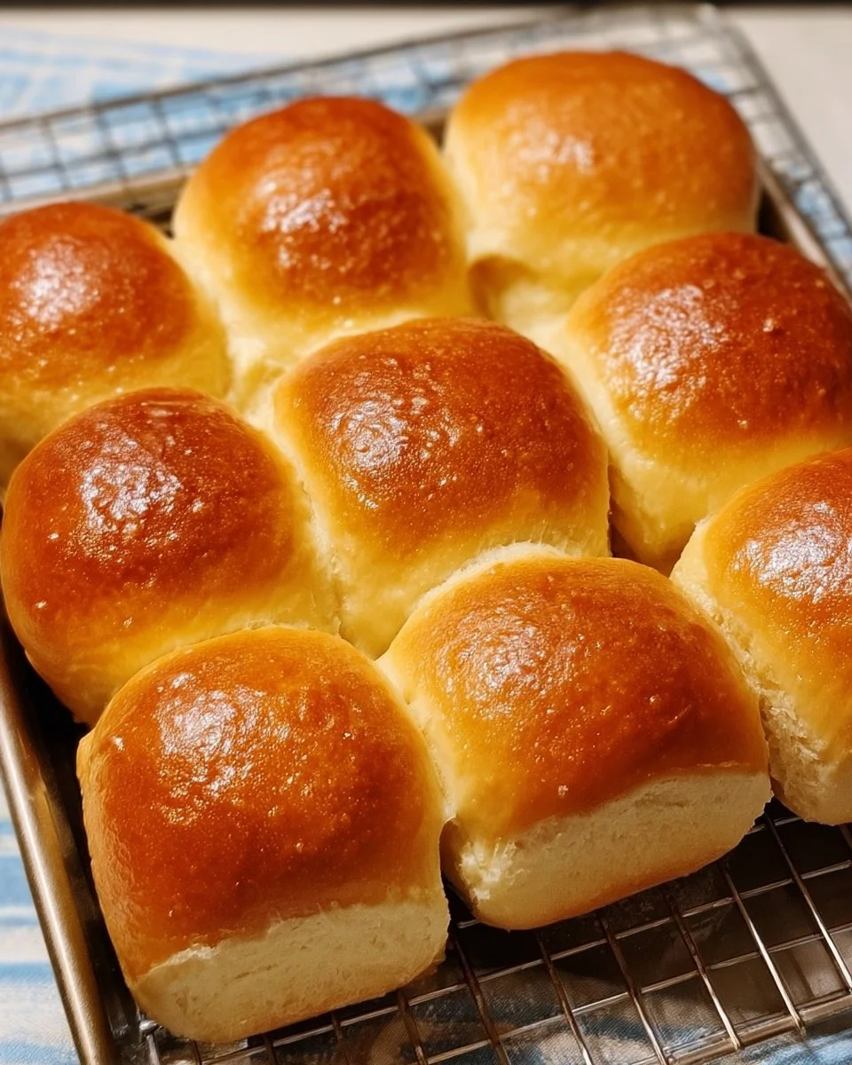 Einfache hawaiianische Abendbrötchen frisch gebacken auf einem Brotteller