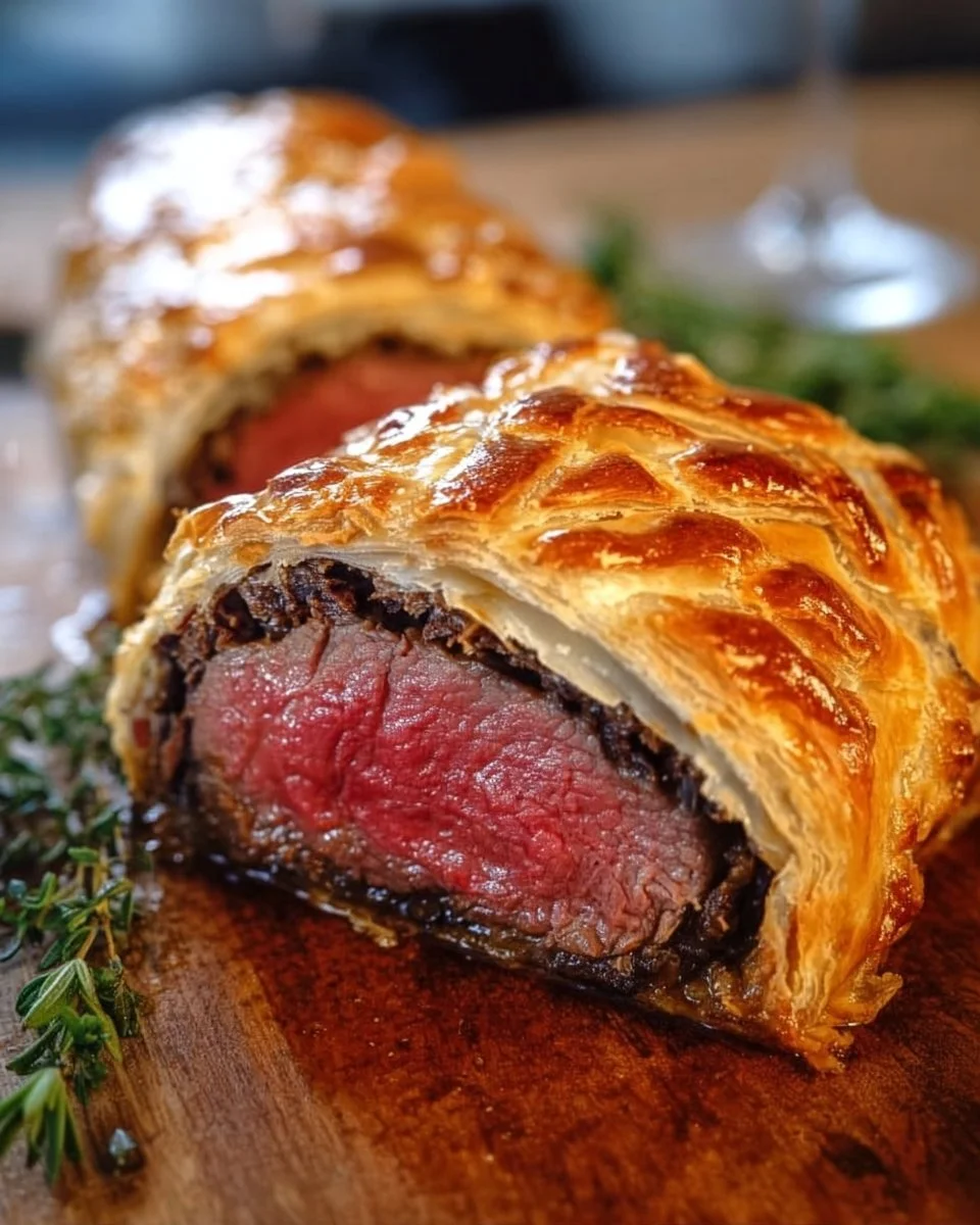 Köstliche Mini Halal Rinder Wellington auf einem Teller