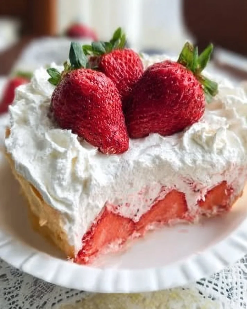 Leckere Erdbeer-Cremetorte auf einem eleganten Teller serviert