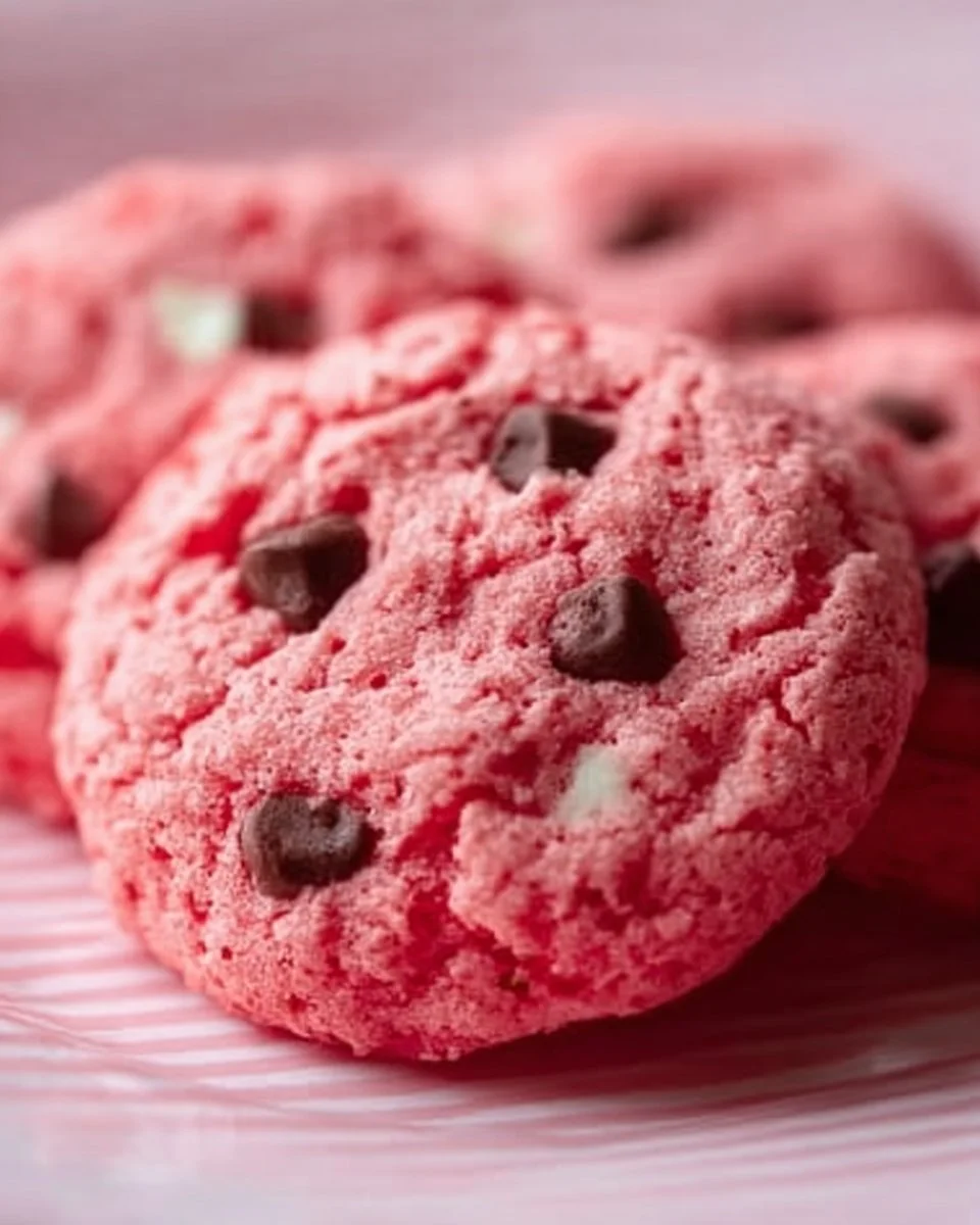 Leckere Erdbeer-Schokoladenkekse auf einem Teller dekoriert