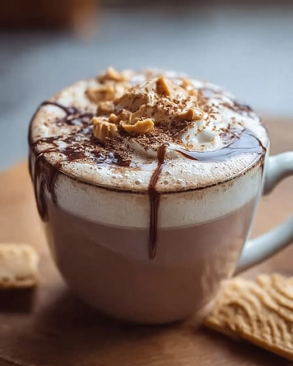 Schale mit Erdnussbutter und heißer Schokolade, die zum Genießen einlädt
