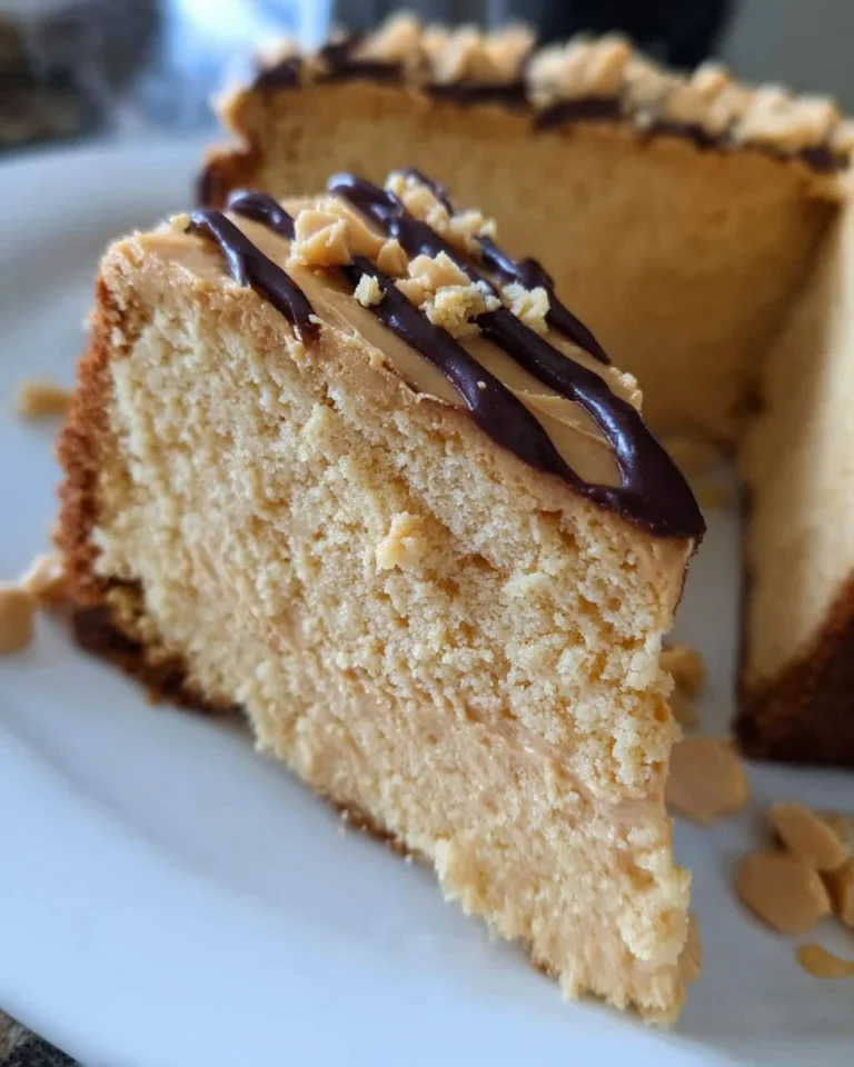 Leckerer Erdnussbutterkuchen mit einer cremigen Erdnussbutter-Schicht