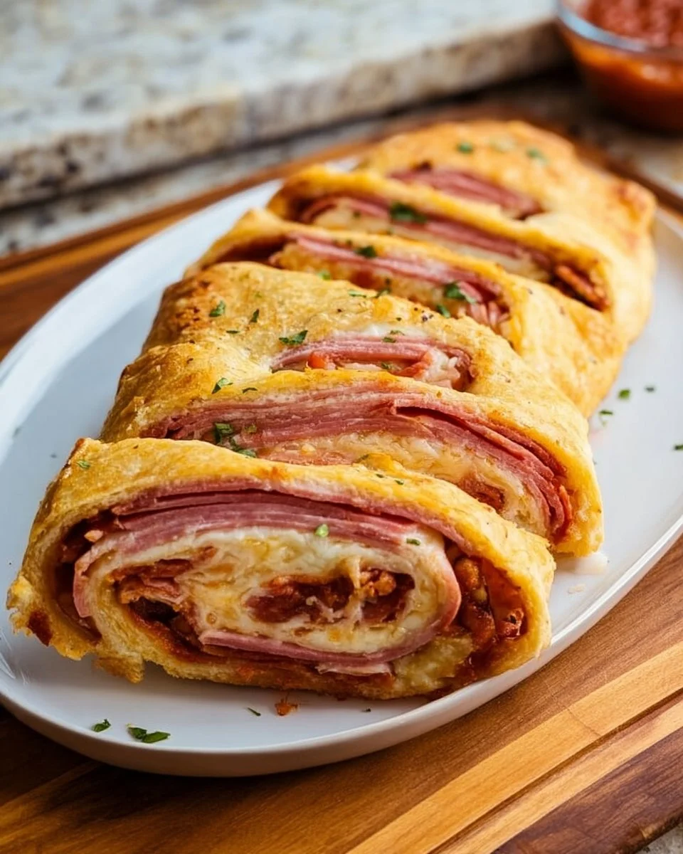 Leckerer glutenfreier Stromboli mit frischen Zutaten auf einem Teller