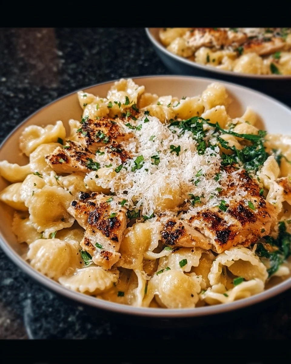 Hohe-Protein Knoblauch Parmesan Pasta Schalen auf einem Teller