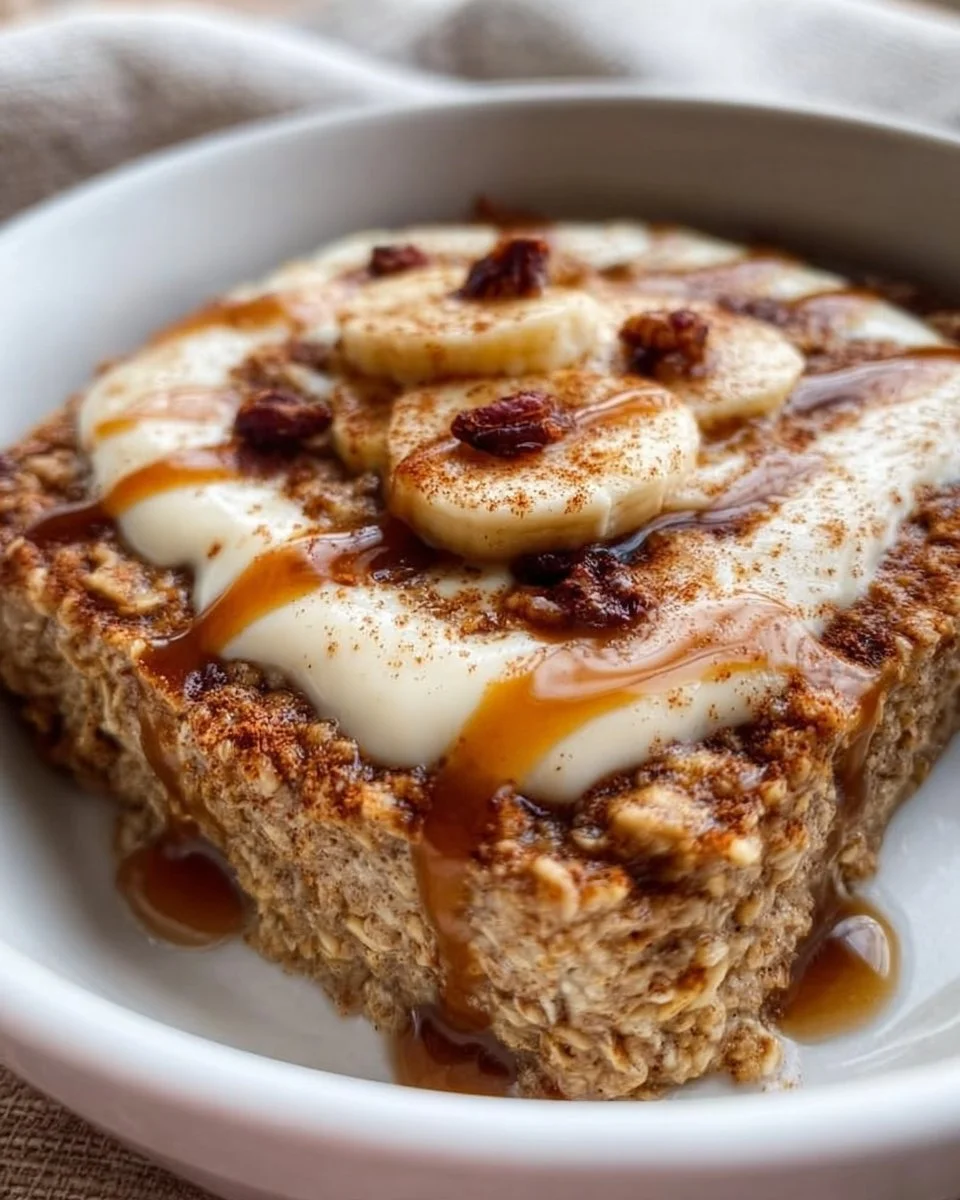 Hohe-Protein Zimtrolle aus gebackenen Haferflocken auf einem Teller