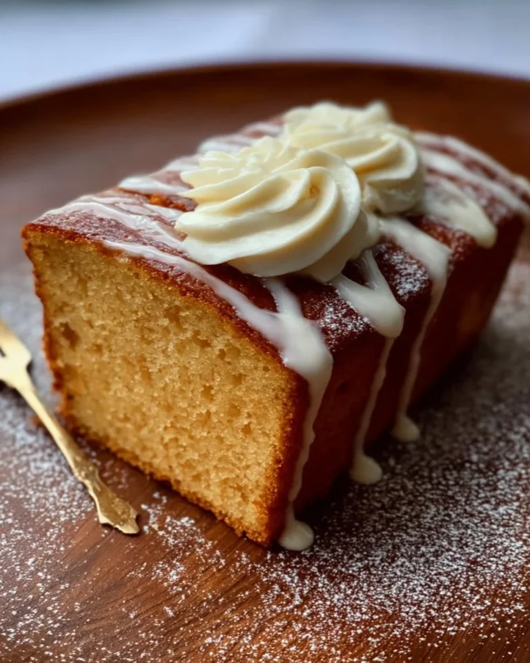 Honig Babka mit cremiger Glasur auf einem Teller serviert