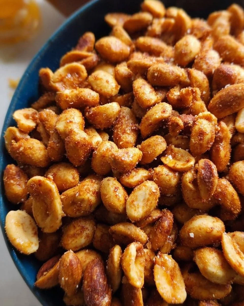 Honiggeröstete Erdnüsse in einer Schüssel als Snack für Genuss und Entspannung