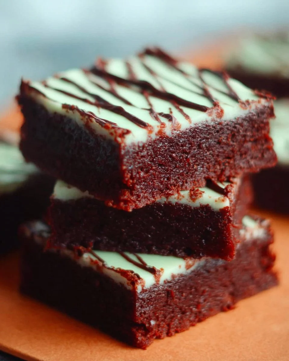 Irische Minz-Brownies mit Schokolade und frischer Minze