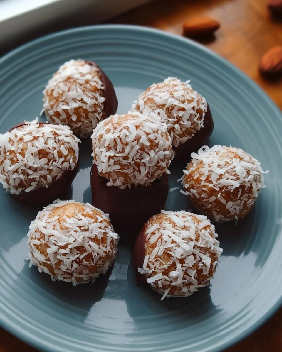 Keine Backen Kokosnuss und Mandel Snack Bissen für gesunde Ernährung