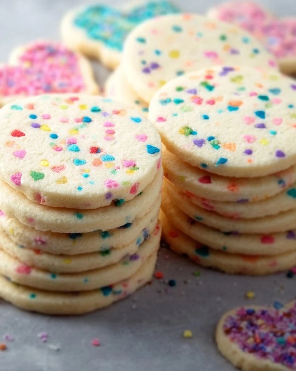 Konfetti ausgestochene Zuckerplätzchen auf einem festlichen Teller