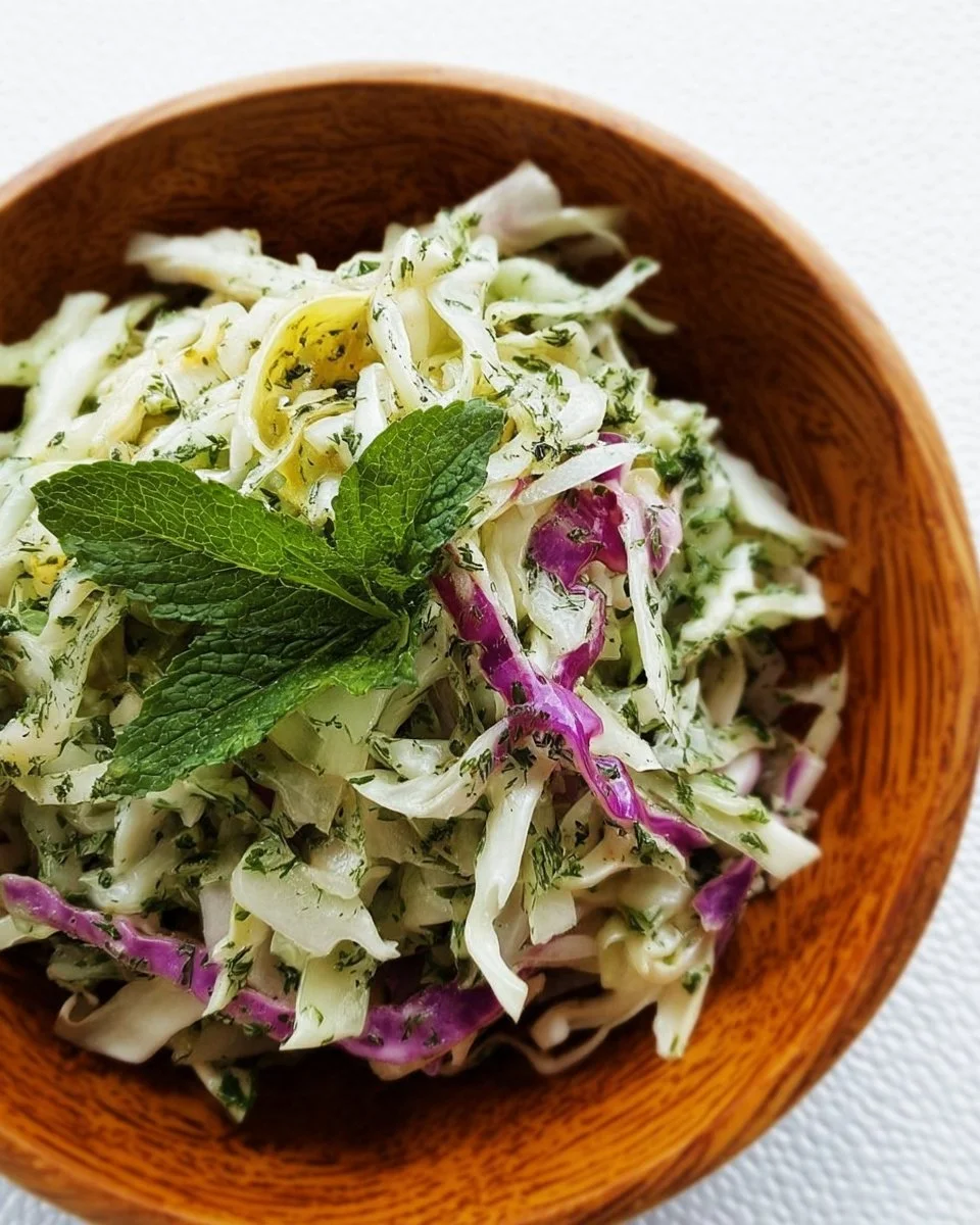 Libanesischer Krautsalat mit frischem Gemüse und aromatischen Gewürzen.