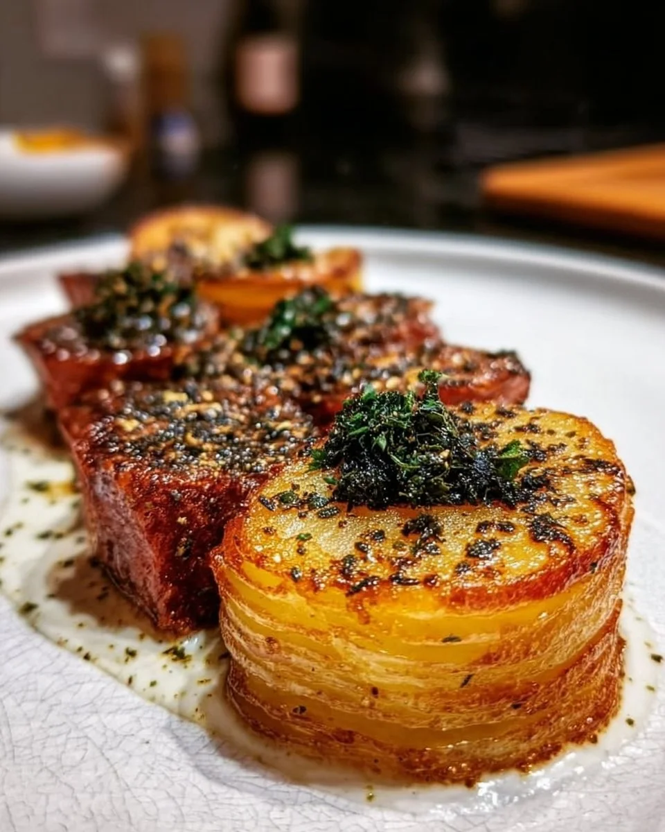 Crispy Potato Pavé recipe showcasing golden, crunchy layers of potatoes