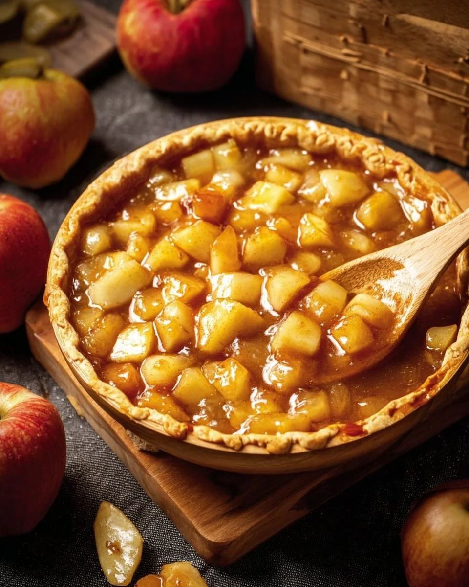 Hausgemachte Apfelkuchenfüllung mit frischen Äpfeln und Gewürzen