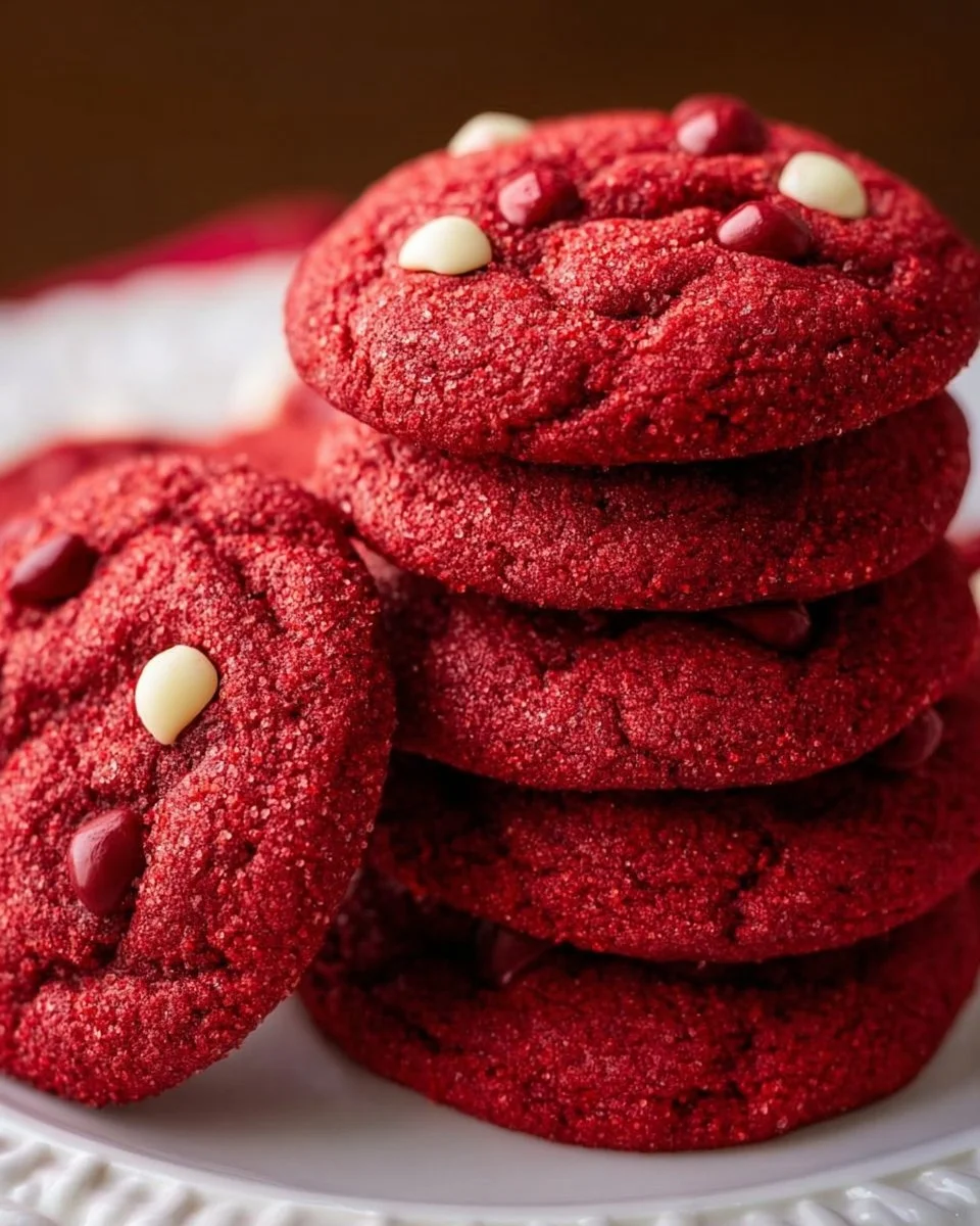 Köstliche Rote Samt-Kekse auf einem Teller