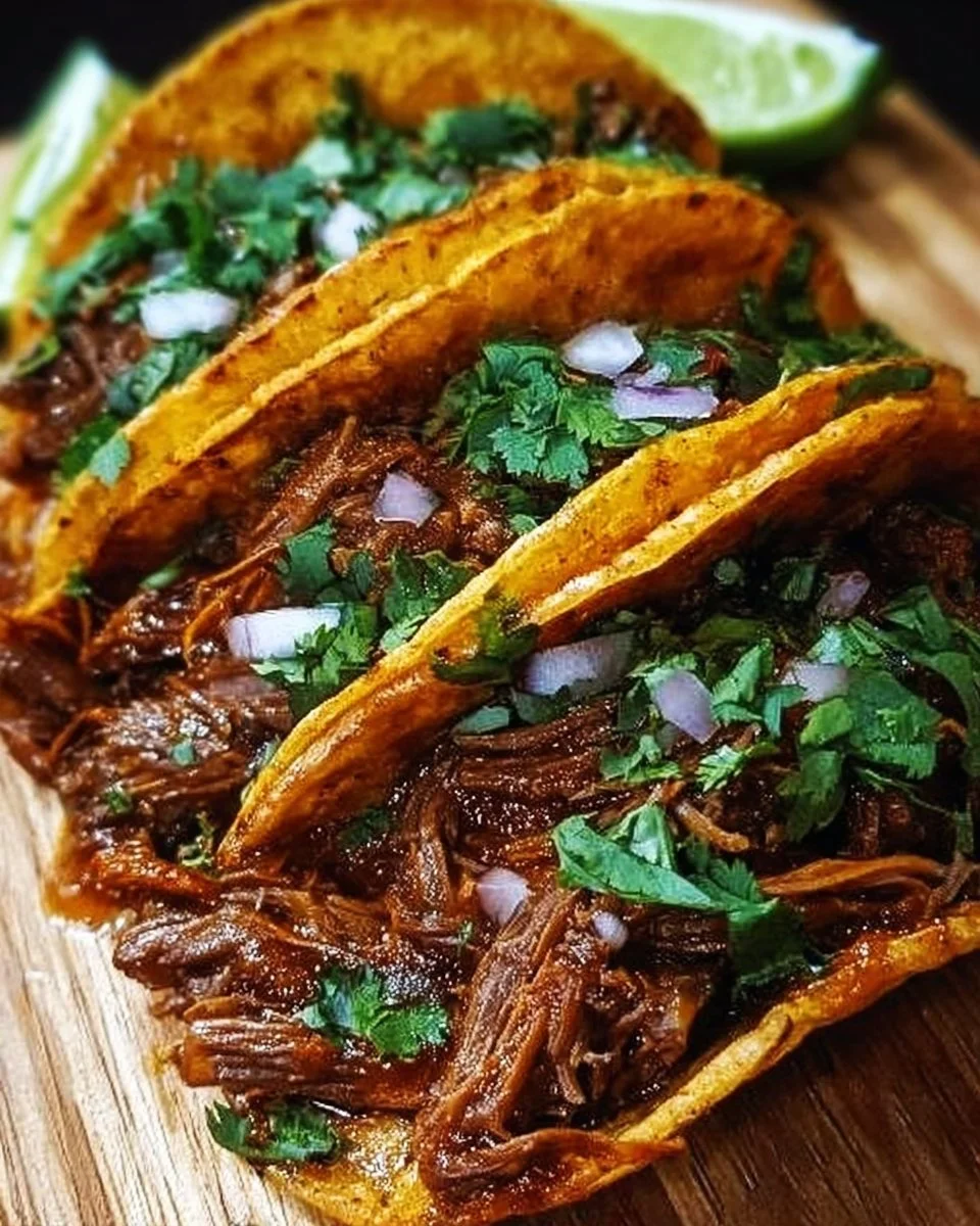 Halal Rindfleisch Birria Tacos mit schmackhaften Gewürzen und frischen Zutaten