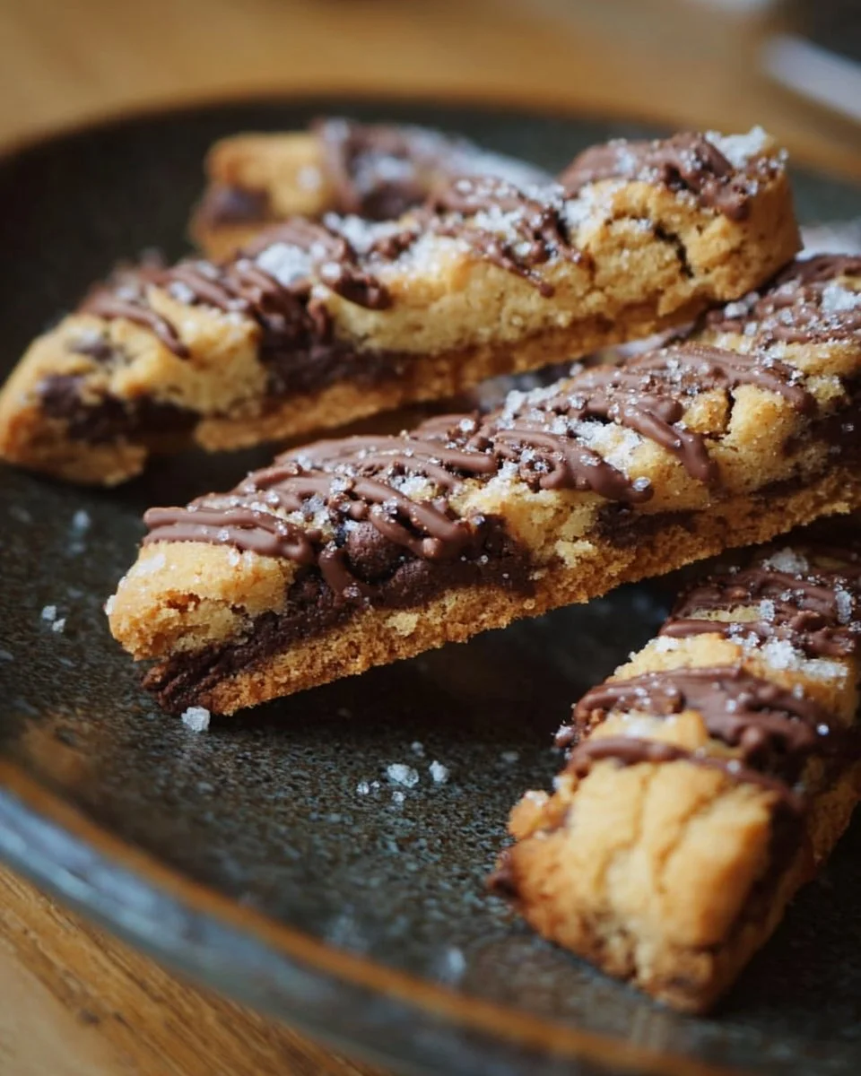 Leckere Schokoladenkeks-Sticks auf einem weißen Teller