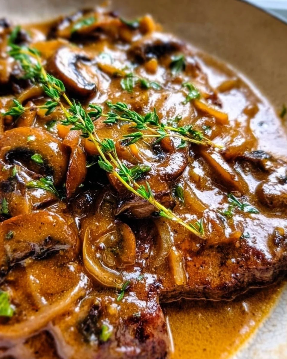 Soßenüberzogenes Steak