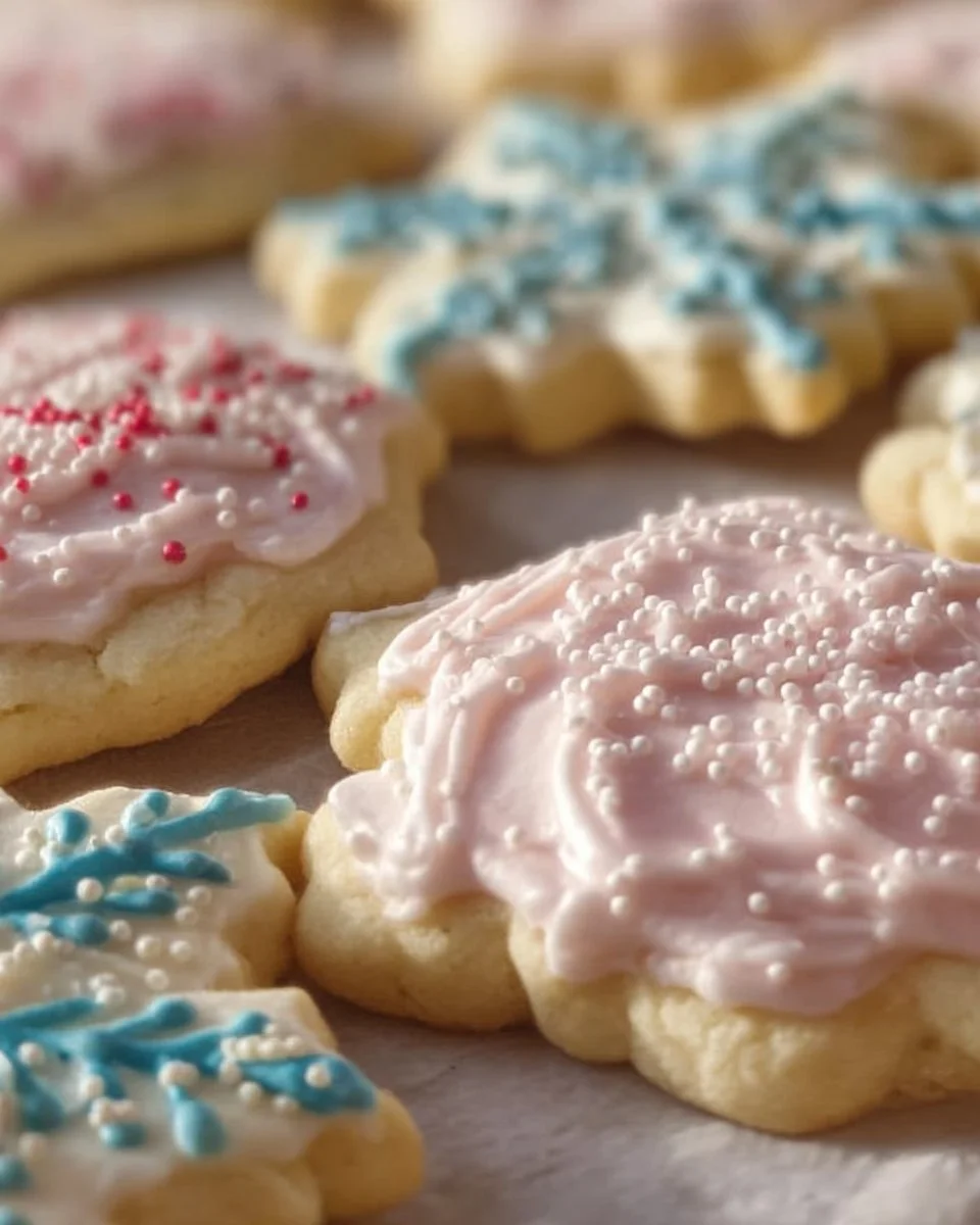 Swig-Stil Zuckerglasiierte Kekse auf einem Teller dekoriert mit buntem Zuckerguss.
