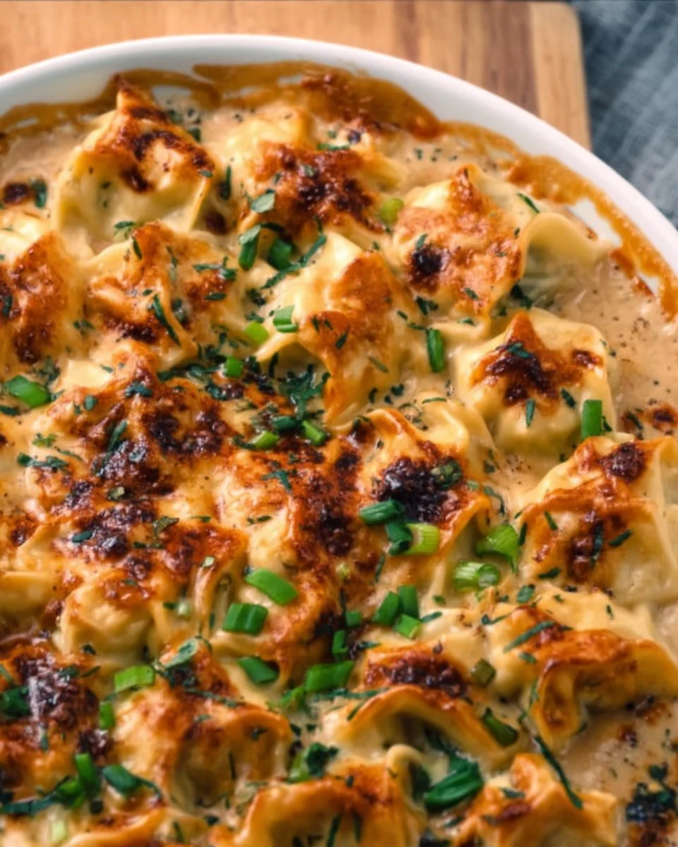 Leckerer Teigtaschenauflauf aus frischen Zutaten, perfekt für jeden Anlass.