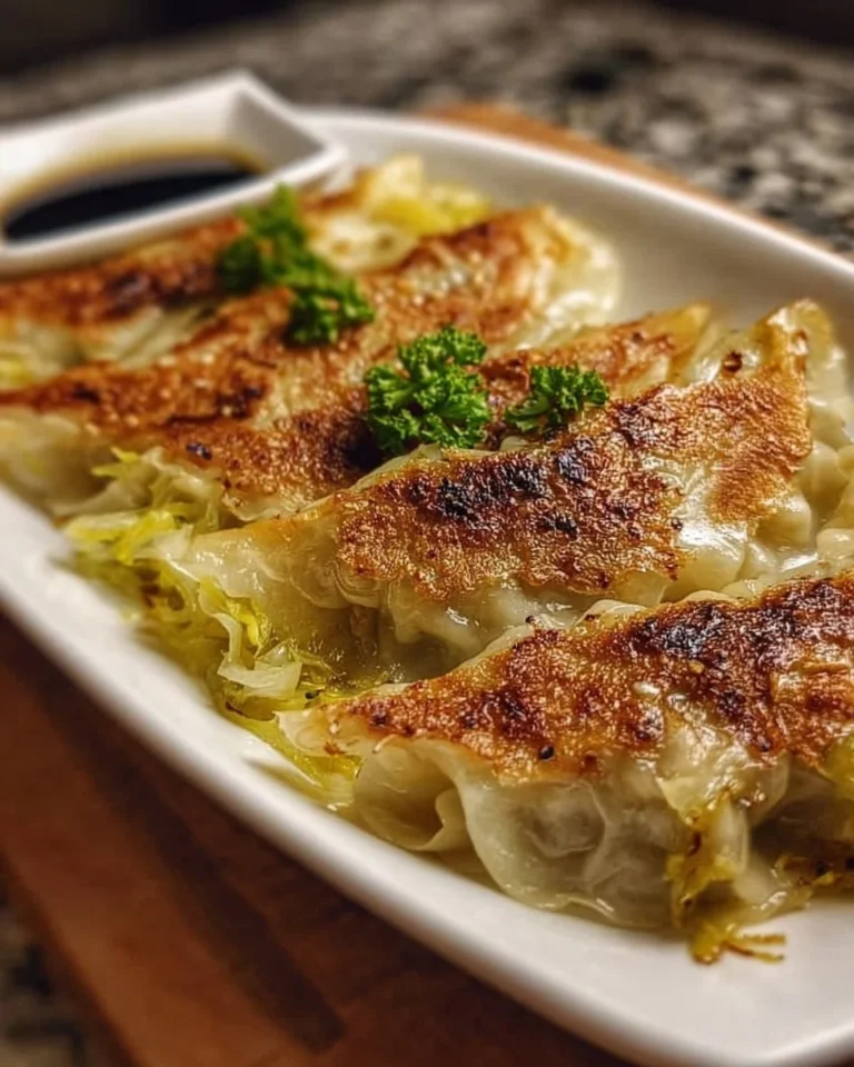 Leckere vegetarische Maultaschen auf einem Teller angerichtet