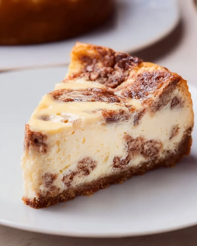 Zimtschnecken-Käsekuchen mit Zimt und Käsefüllung auf einem Teller