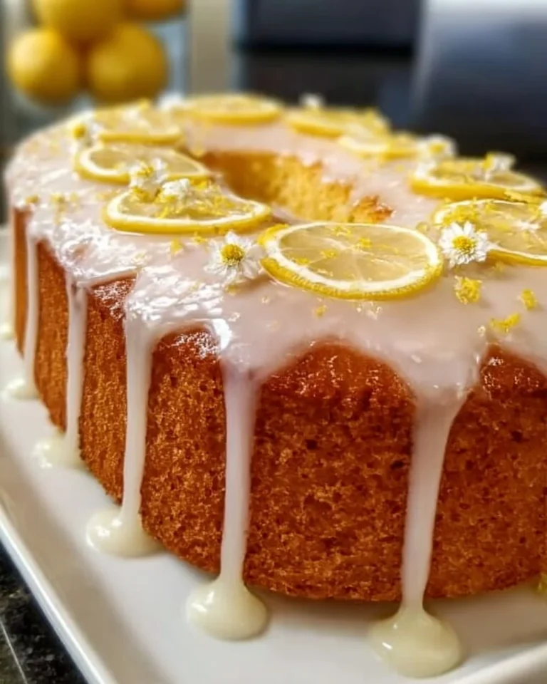 Schnittstück von Zitronen-Überzug-Kuchen auf einem Teller