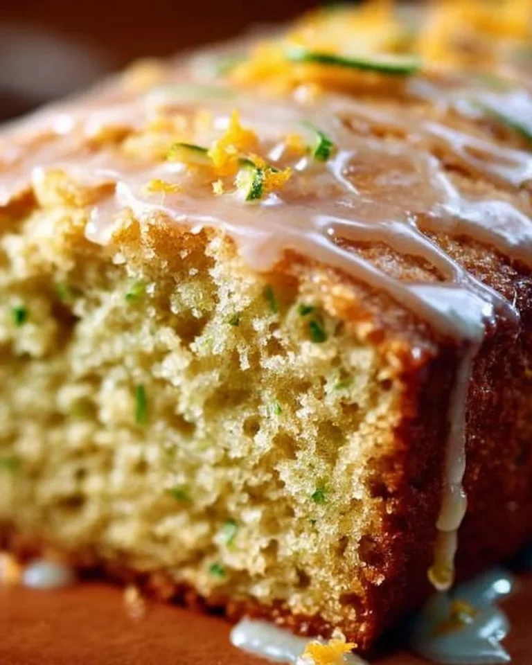 Saftiges Zucchini-Orange-Brot auf einem Holzbrett, ideal für den Herbst.