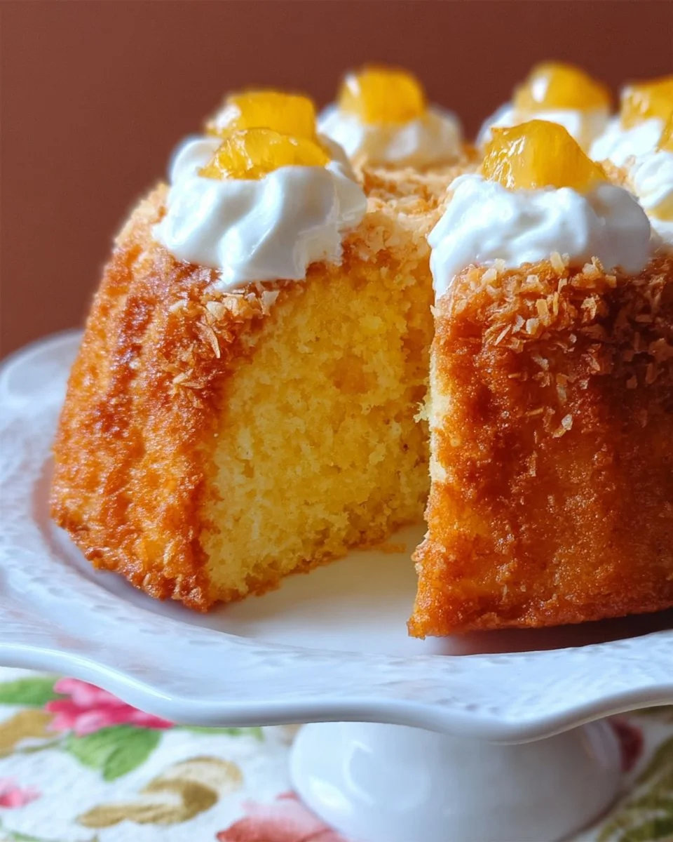 Ananas-Kokos-Kuchen mit saftiger Ananas und Kokosflocken