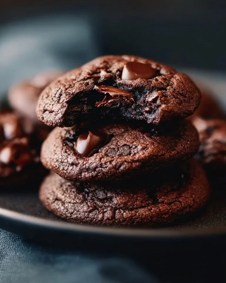 Leckere doppelte Schokoladenkekse auf einem Teller