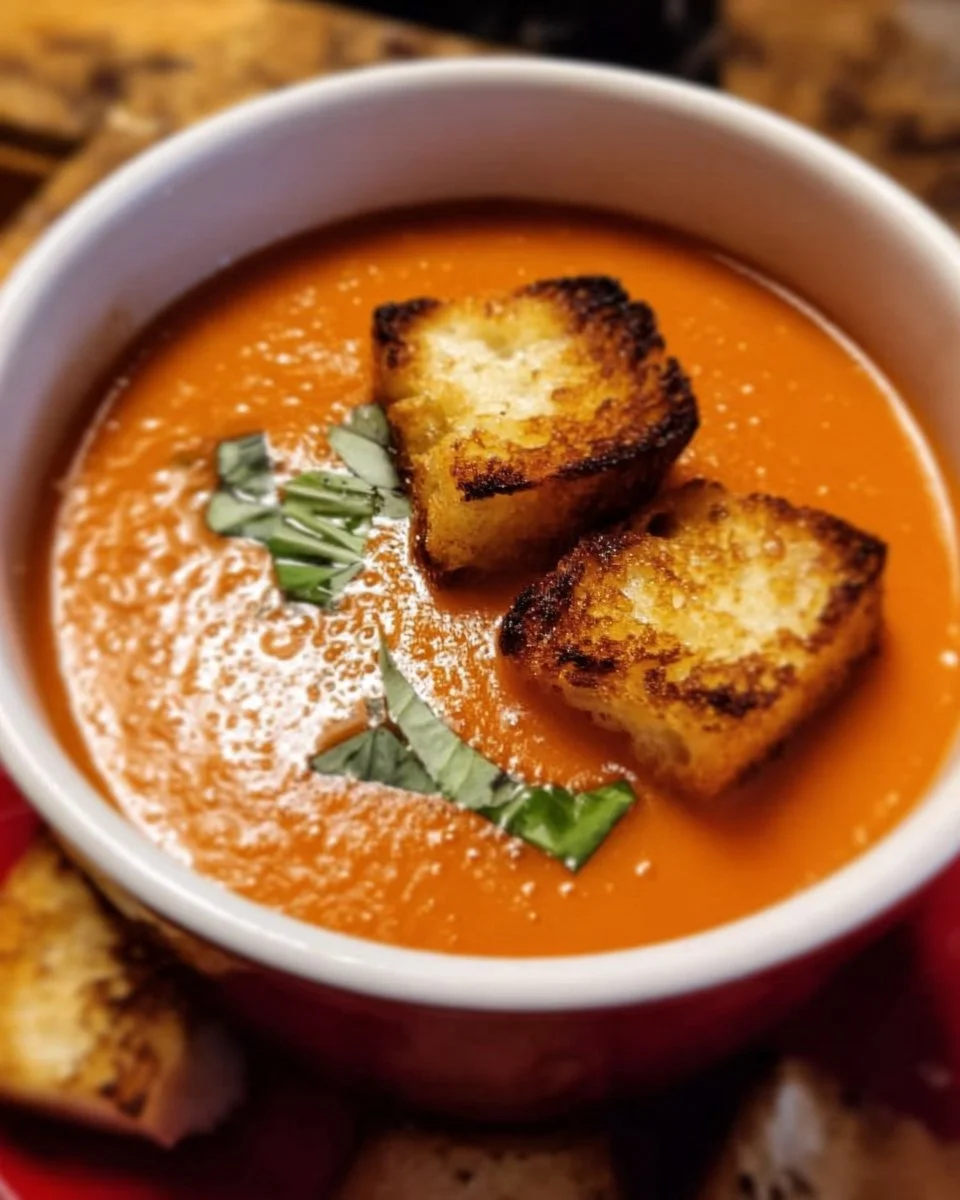 Beste hausgemachte Tomaten-Basilikum-Suppe