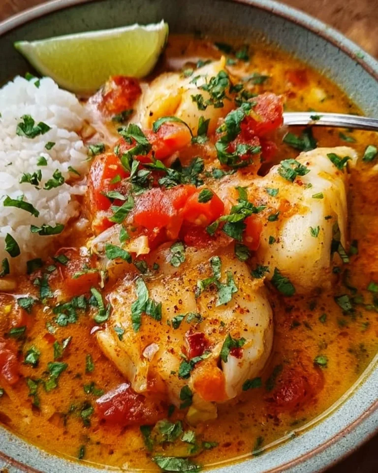 Leckere Schüssel brasilianischer Fisch-Eintopf mit frischen Zutaten