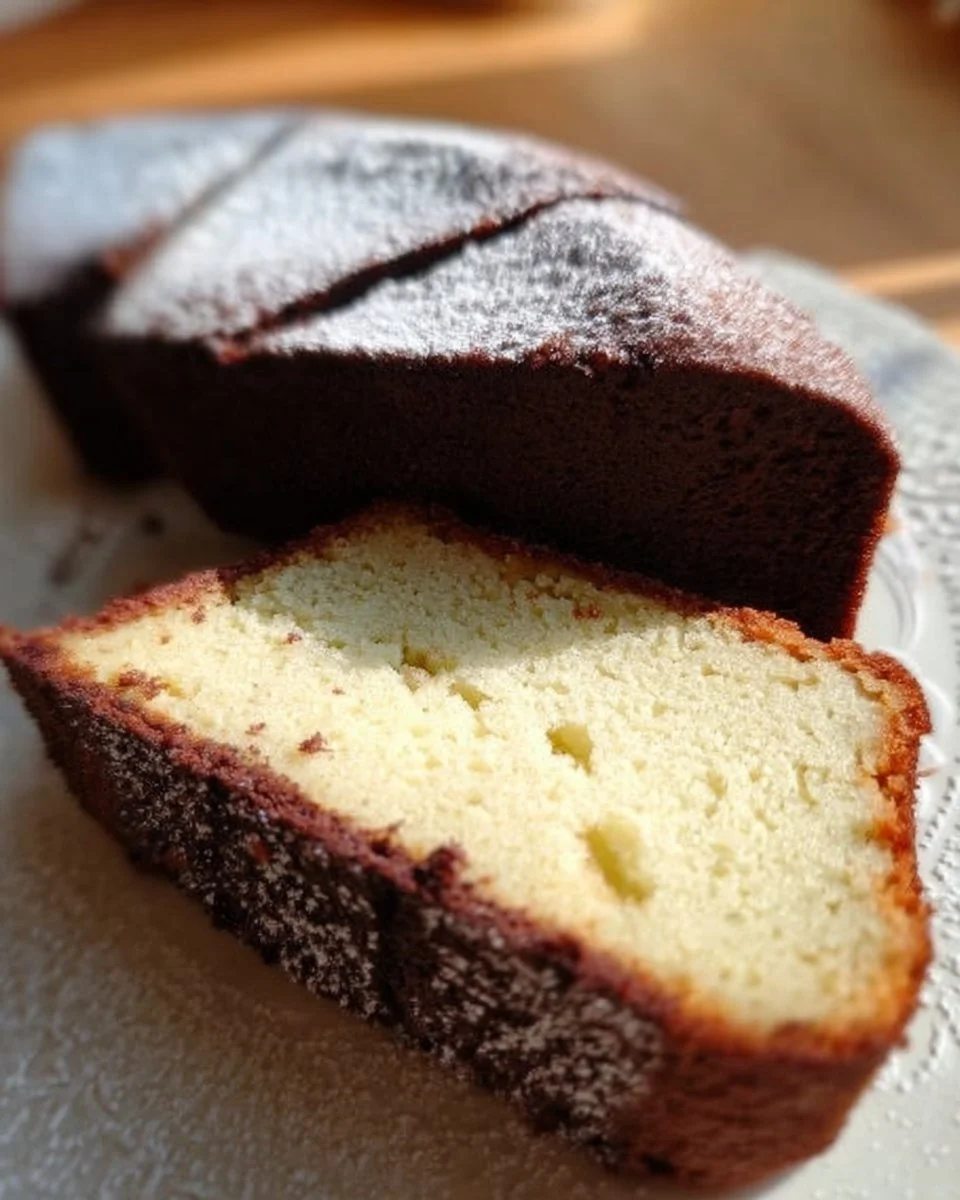 Schokoladiger Brownie-Butterkuchen auf einem weißen Teller