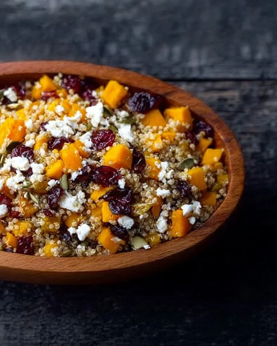 Butternut-Kürbis-Cranberry-Sorghum-Salat mit frischen Zutaten