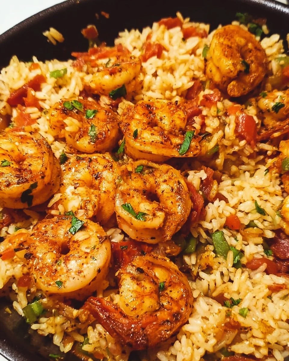 Cajun-Garnelen und Reis-Pfanne