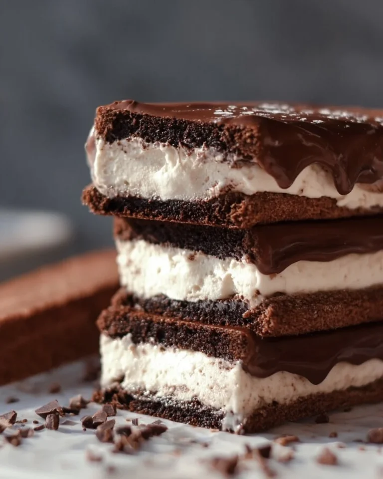 Chocolate sourdough ice cream sandwiches with a rich chocolate filling