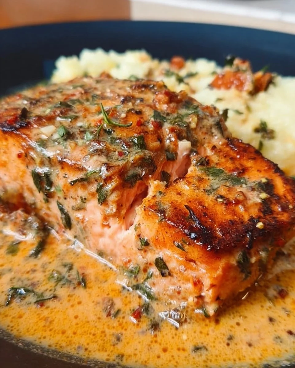 Cremiger Knoblauch-Lachs