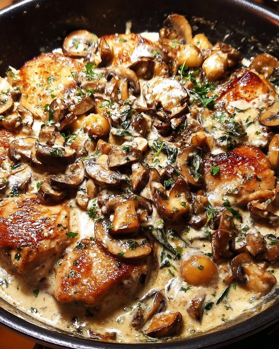 Cremiges Champignon-Hühnchen
