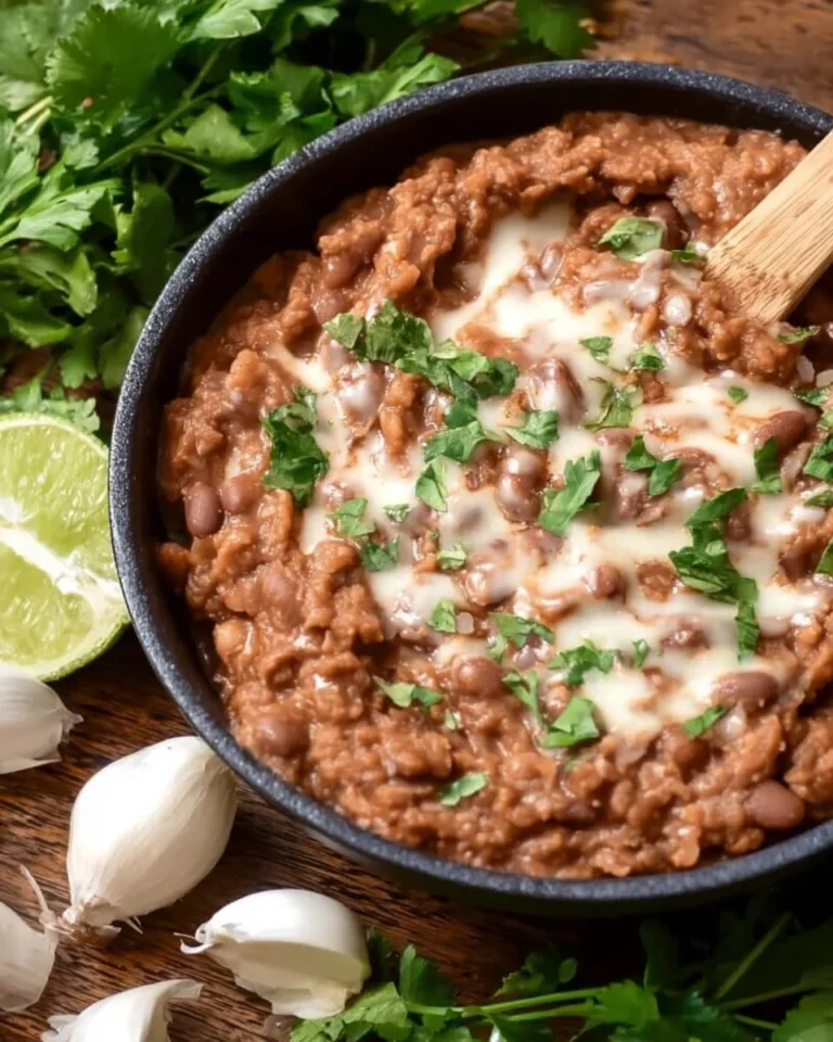 Schüssel mit frisch zubereiteten Refried Beans