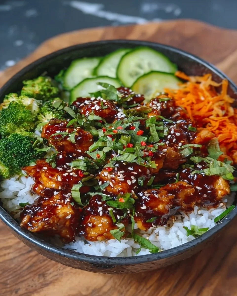 Einfache Klebrige Hähnchen-Reis-Schalen