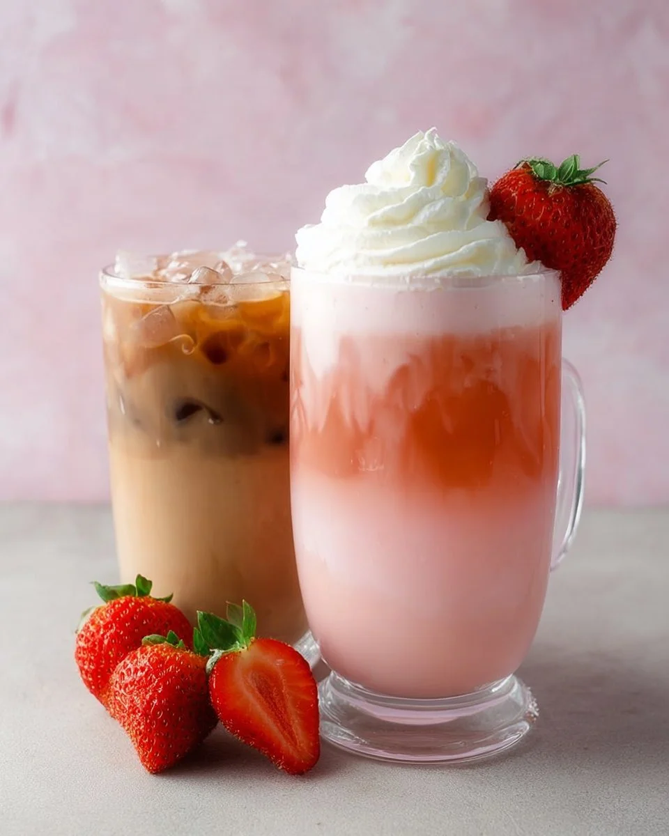 Erdbeer-Latte Eiskalt oder Heiß