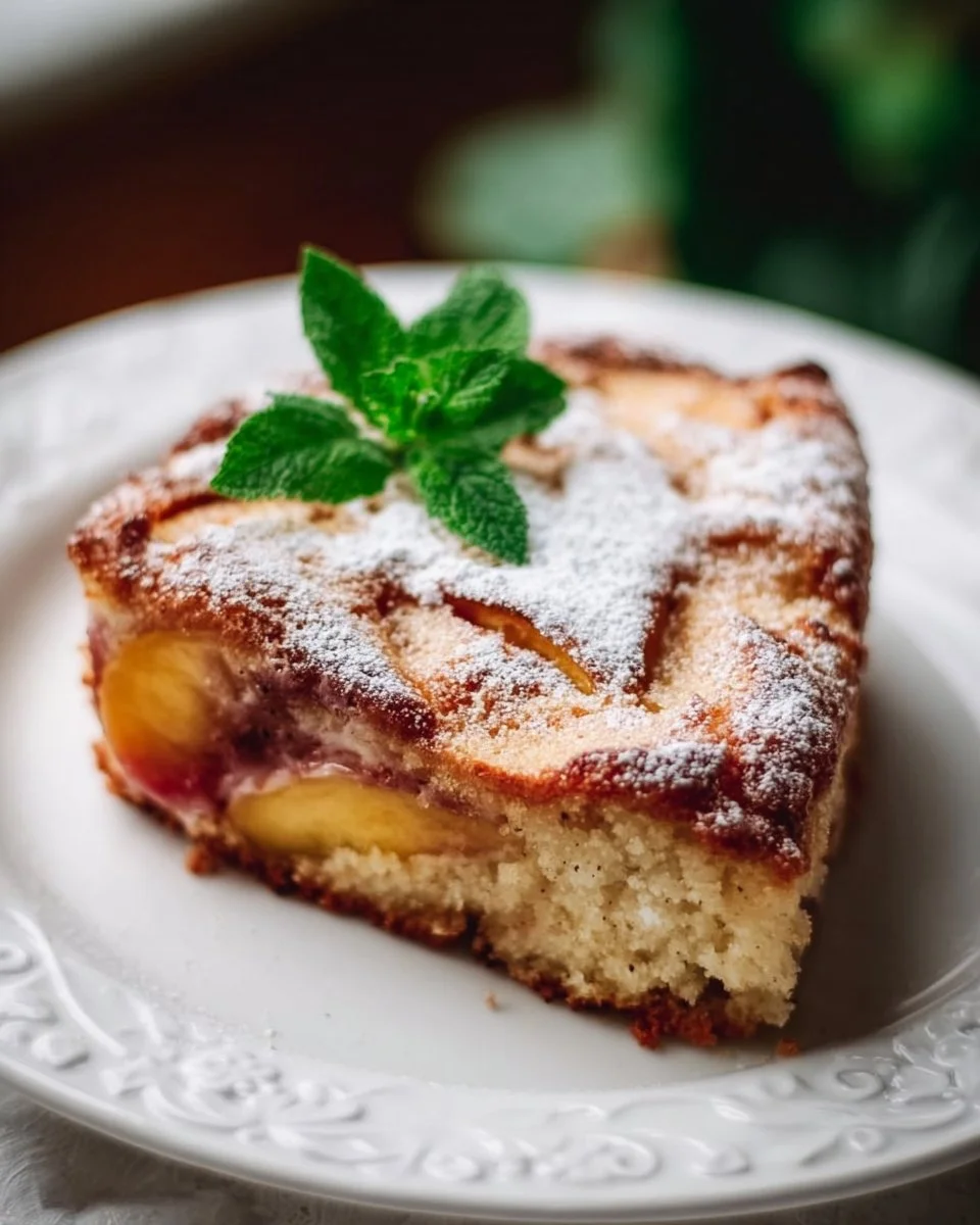 Frischer Pfirsichkuchen