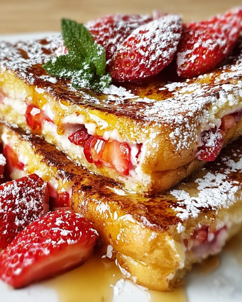 Gefüllter französischer Toast mit Erdbeeren